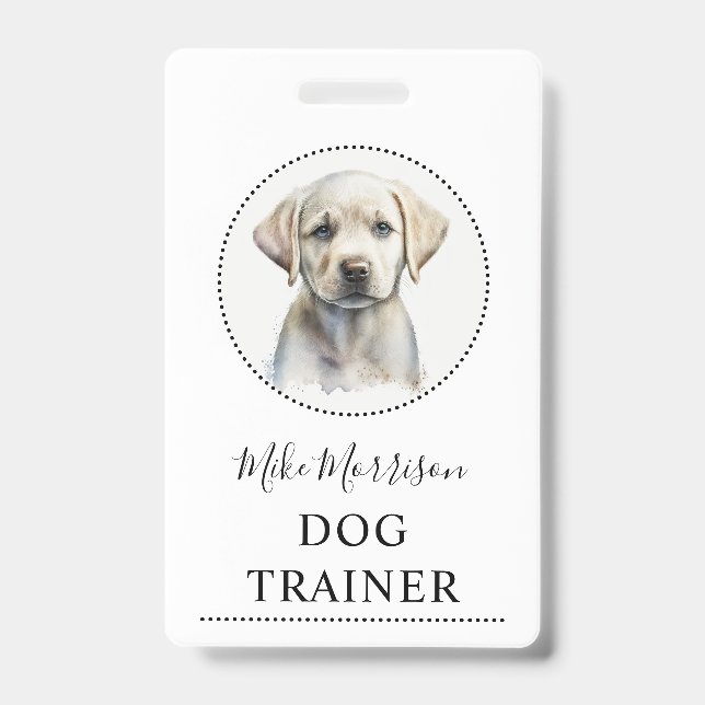 Badge Illustration de chiot formateur de chiens (Avant)