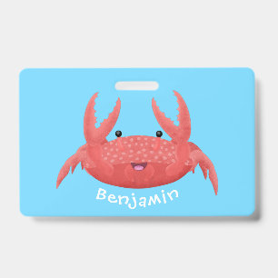 Badge Illustration de crabe cartoon mignon avec des tach