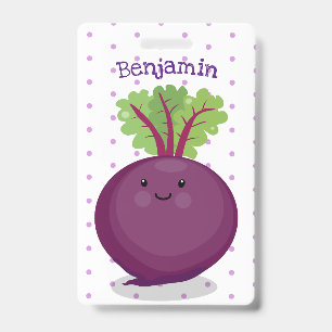 Badge Illustration de cuisine de betterave rouge mignonn