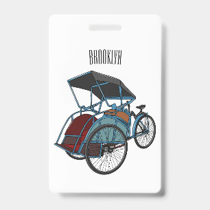 Badge Illustration de cyclo-pousse
