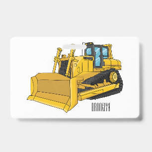 Badge Illustration de dessin animé Bulldozer