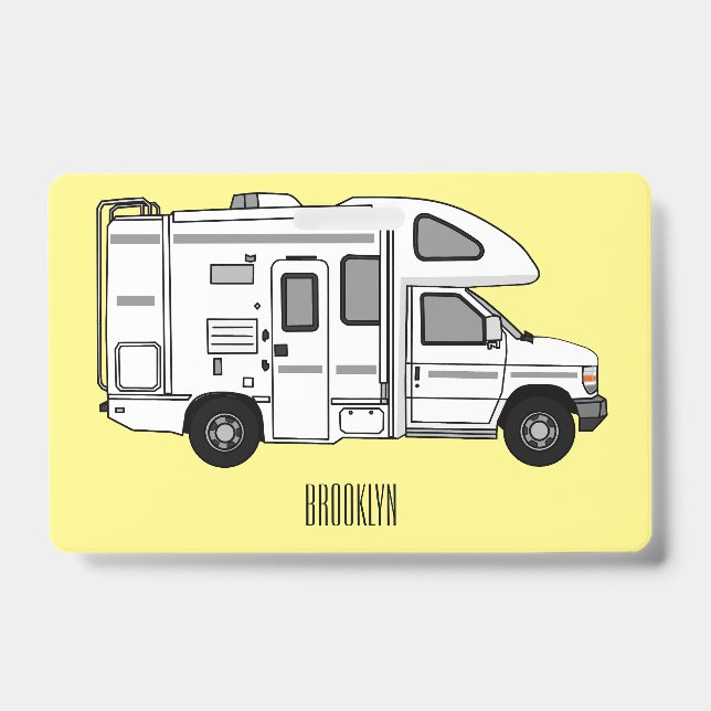 Badge Illustration de dessin animé Campervan (Avant)
