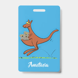 Badge Illustration de dessin animé Cute kangaroo et koal
