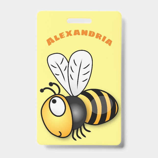 Badge Illustration de dessin animé d'abeilles joyeux (Avant)