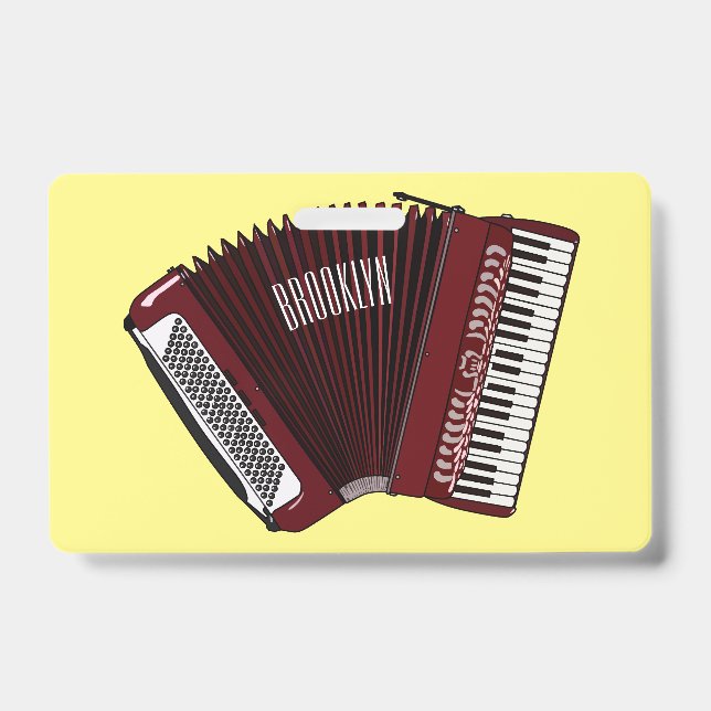Badge Illustration de dessin animé d'accordéon (Avant)