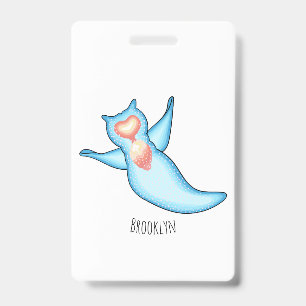 Badge illustration de dessin animé d'ange de mer