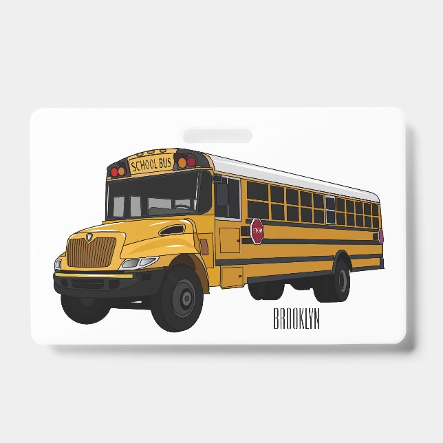 Badge Illustration de dessin animé d'autobus scolaire   (Avant)