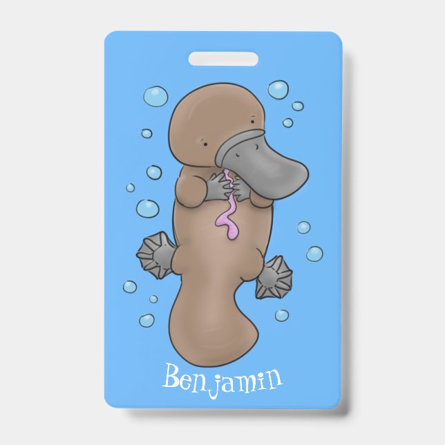 Badge Illustration de dessin animé de bébé ornithorynque (Avant)