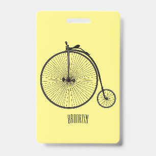 Badge Illustration de dessin animé de bicyclette à grand