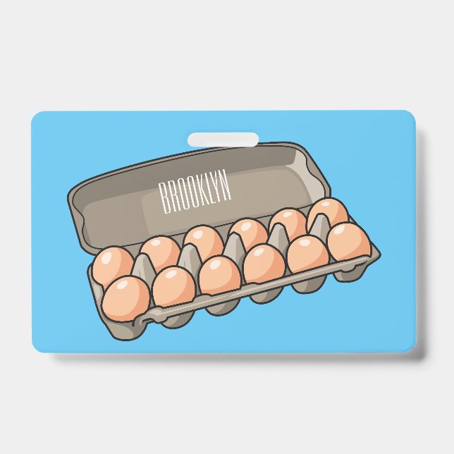Badge Illustration de dessin animé de boîte à œufs  (Avant)