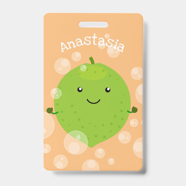 Badge Illustration de dessin animé de bulles de citron v (Avant)