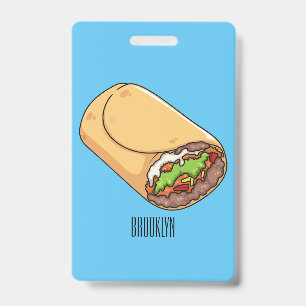 Badge Illustration de dessin animé de burrito