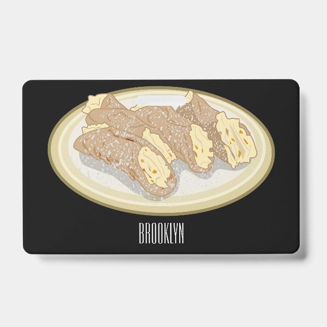Badge illustration de dessin animé de cannoli (Avant)