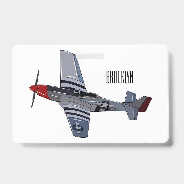 Badge Illustration de dessin animé de chasseur-bombardie (Avant)