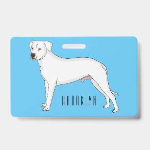 Badge Illustration de dessin animé de chien Dogo argenti
