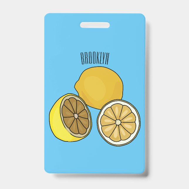 Badge Illustration de dessin animé de citron (Avant)