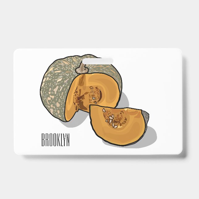 Badge Illustration de dessin animé de citrouille  (Avant)