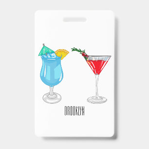 Badge Illustration de dessin animé de cocktail 