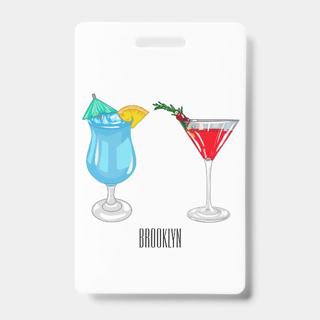Badge Illustration de dessin animé de cocktail  (Avant)