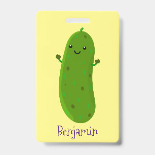 Badge Illustration de dessin animé de cornichon mignon e