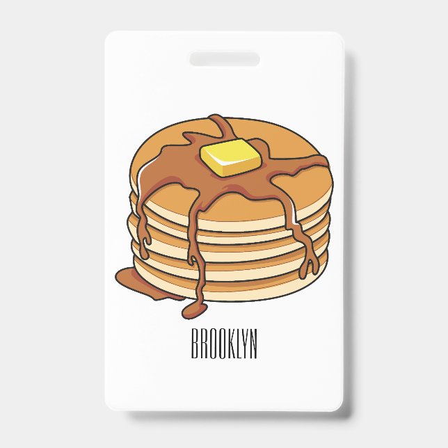 Badge Illustration de dessin animé de crêpe (Avant)