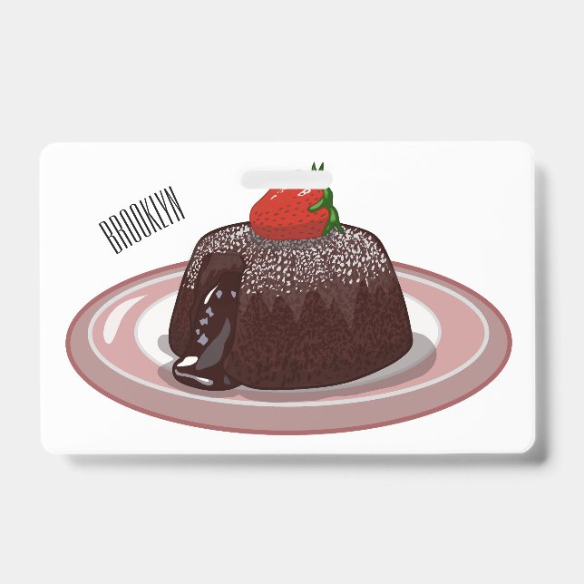 Badge Illustration de dessin animé de gâteau au chocolat (Avant)