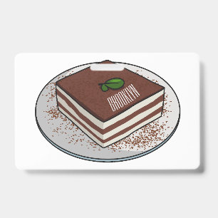 Badge Illustration de dessin animé de gâteau au tiramisu