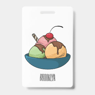 Badge Illustration de dessin animé de glace