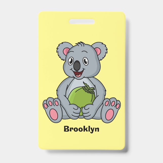 Badge Illustration de dessin animé de koala mignon et de (Avant)