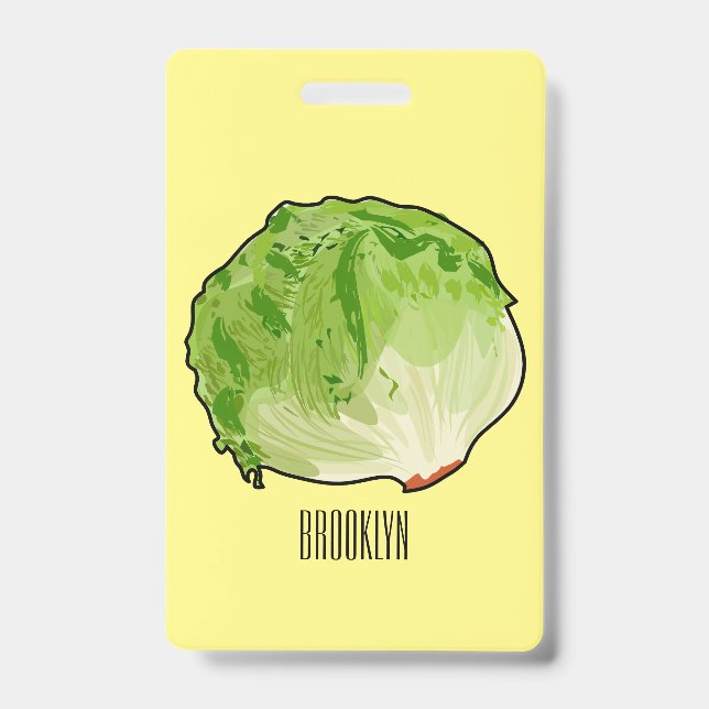 Badge Illustration de dessin animé de laitue  (Avant)