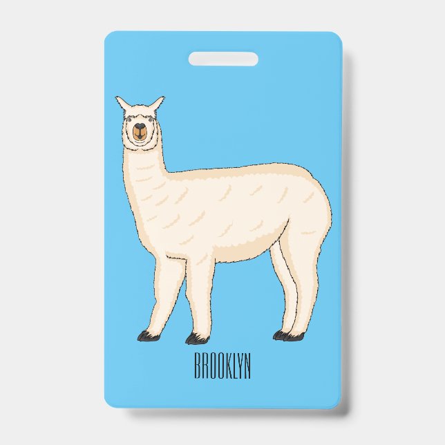 Badge Illustration de dessin animé de lama  (Avant)
