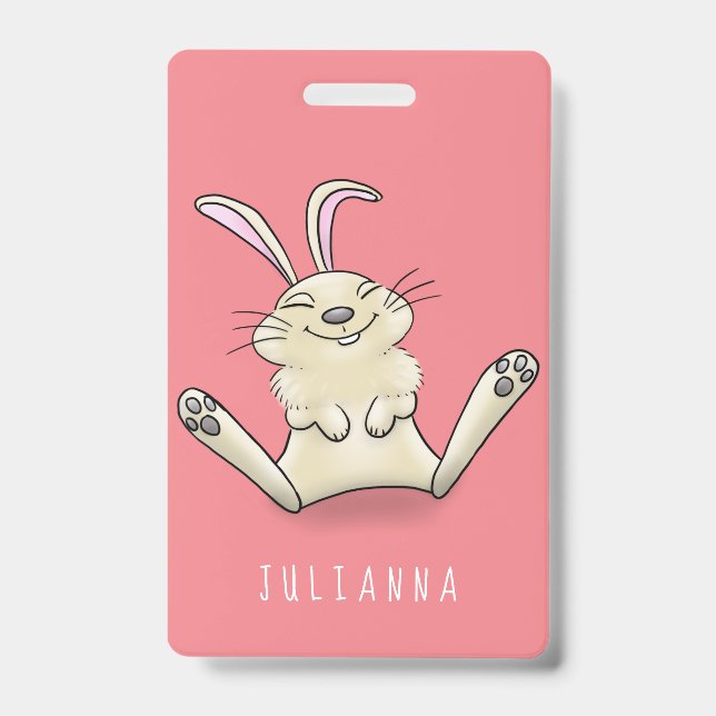 Badge Illustration de dessin animé de lapin mignon (Avant)