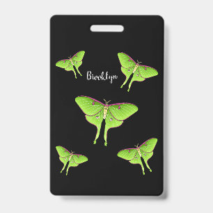 Badge Illustration de dessin animé de Luna Moth  