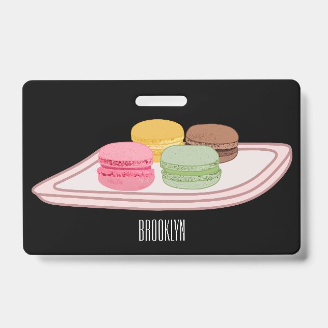 Badge Illustration de dessin animé de macaron  (Avant)