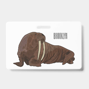 Badge Illustration de dessin animé de morse
