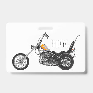Badge Illustration de dessin animé de moto chopper 1950