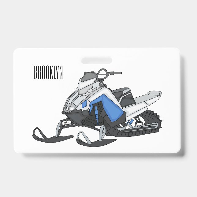 Badge Illustration de dessin animé de motoneige (Avant)