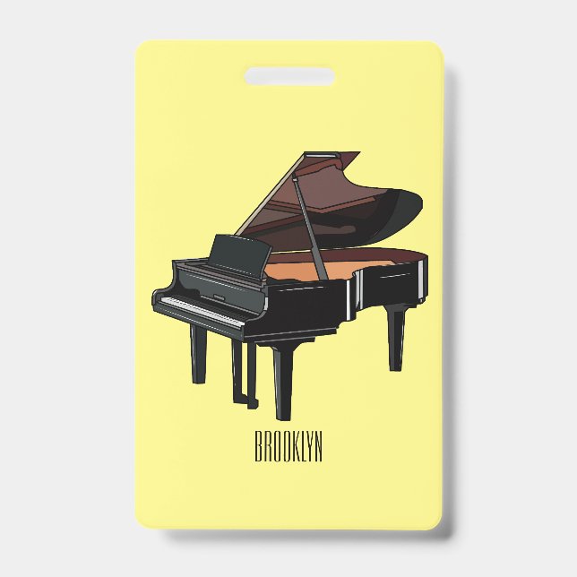 Badge illustration de dessin animé de piano (Avant)