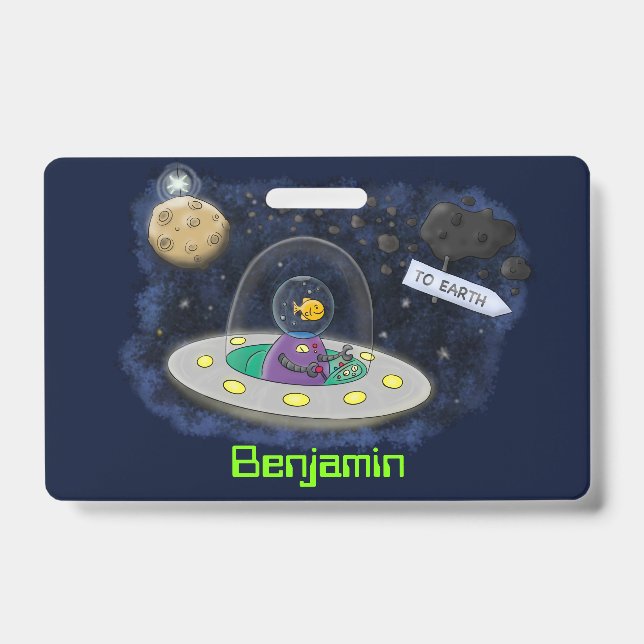 Badge Illustration de dessin animé de poisson mignon et  (Avant)