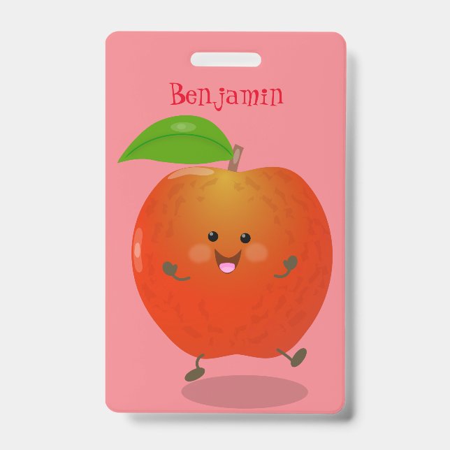 Badge Illustration de dessin animé de pomme dansante mig (Avant)