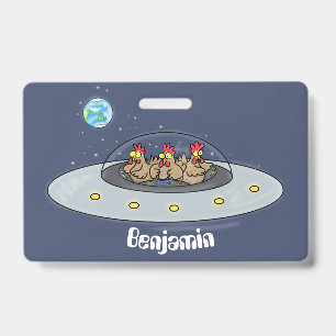 Badge Illustration de dessin animé de poulets drôles dan