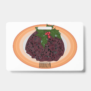 Badge illustration de dessin animé de pudding de Noël
