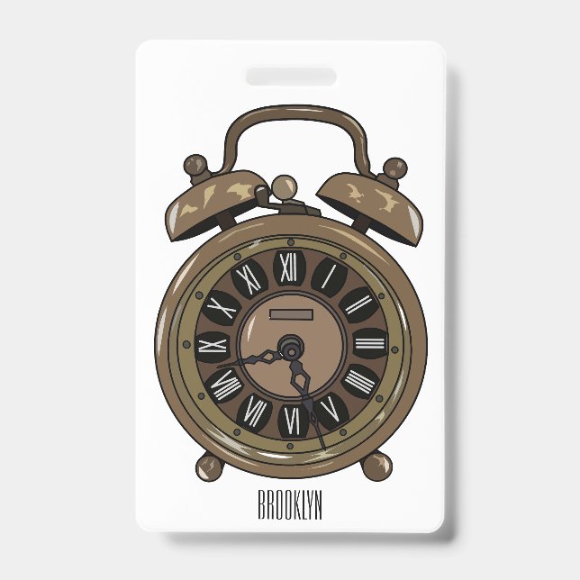Badge Illustration de dessin animé de réveil (Avant)