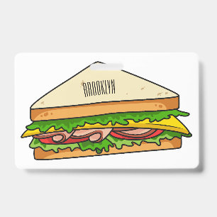 Badge Illustration de dessin animé de sandwich
