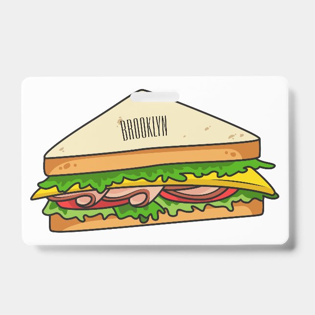 Badge Illustration de dessin animé de sandwich (Avant)