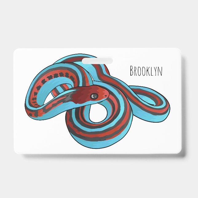 Badge illustration de dessin animé de serpent à collier  (Avant)