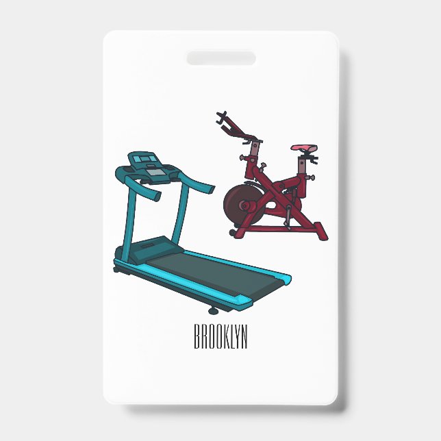 Badge Illustration de dessin animé de tapis roulant et d (Avant)