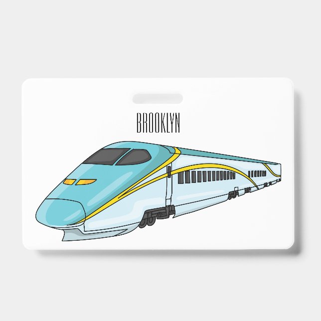 Badge Illustration de dessin animé de train à grande vit (Avant)