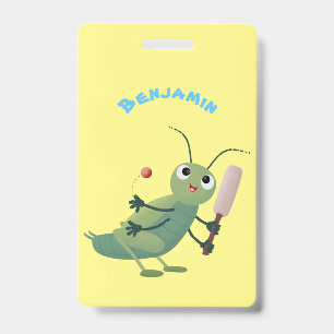 Badge Illustration de dessin animé d'insecte de criquet