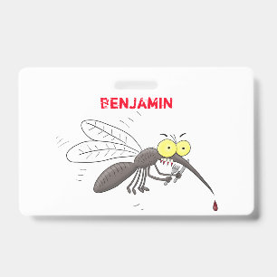 Badge Illustration de dessin animé d'insecte moustique d